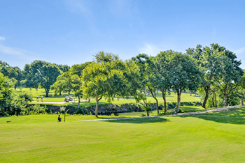 Resort style pool & spa w/ a beautiful view of prestonwood creek golf course